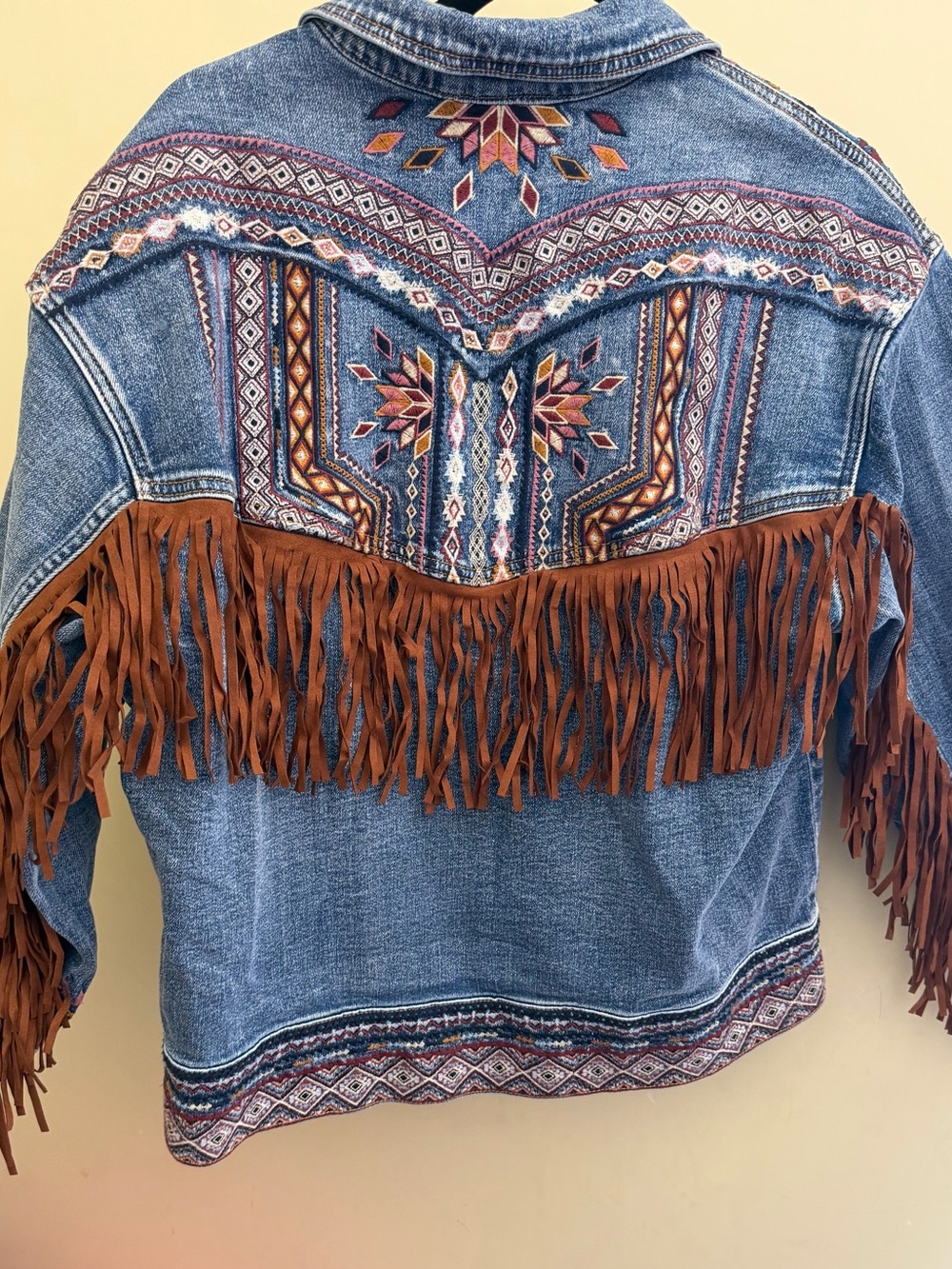 DRIFTWOOD Light Blue Denim Top with Tan Stitching